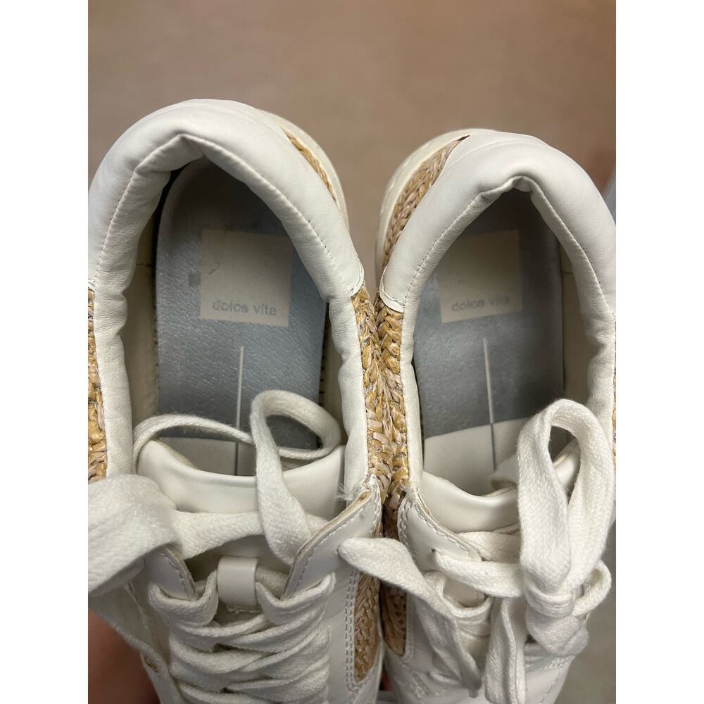 Dolce Vita Women's White Woven Raffia Slip-On Sneakers Casual Summer Flats 7.5M - Picture 6 of 7